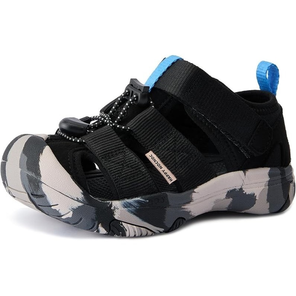HAPPY NOCNOC Kids Breathable Summer Sandals Black Quick-Dry Water Shoes Size 6
